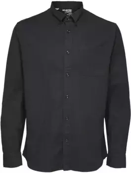 Рубашка SELECTED HOMME с длинными рукавами "SLHREGRICK-OX FLEX S", с нагрудным карманом, черный