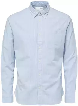 Рубашка SELECTED HOMME с длинными рукавами "SLHREGRICK-OX FLEX S", с нагрудным карманом, цвет Sky