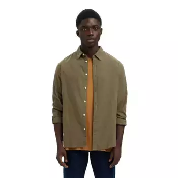 Рубашка Selected Owen Slim Fit, зеленый