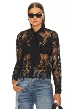 Рубашка self-portrait Lace Bow, черный