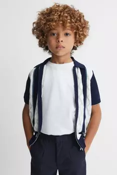 Рубашка Selwood с цветными блоками и молнией Reiss, синий