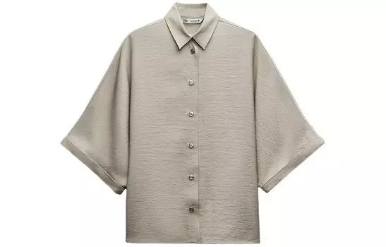 Рубашка серии ZW женская серая Zara