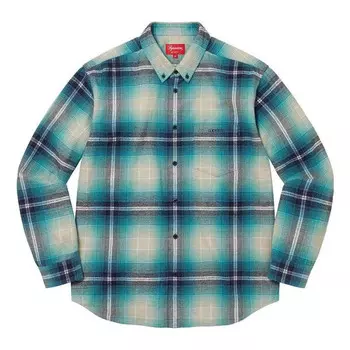 Рубашка shadow plaid flannel shirt 'teal white black' Supreme, мультиколор