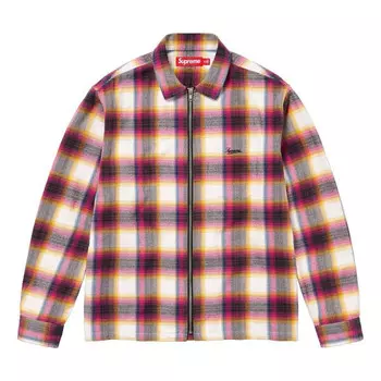 Рубашка shadow plaid flannel zip up shirt 'pink black white' Supreme, розовый