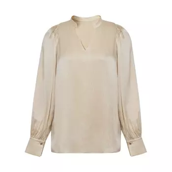 Рубашка шелковая Deep Breath с пышными рукавами, хаки