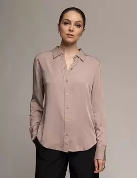 Рубашка шелковая U.S. Polo Assn. White Label Signature Touch, серо-коричневый