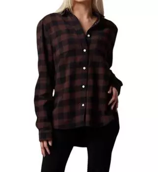 Рубашка Shiloh Unisex Plaid в цвете Espresso Known Supply