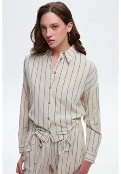 Рубашка SHIRRED STRIPED adL, бежевый