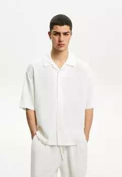 Рубашка SHORT SLEEVE CREPE Bershka, белый