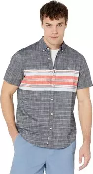 Рубашка Short Sleeve Engineered Chest Stripe Woven Original Penguin, цвет Dark Sapphire