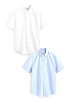 Рубашка Short Sleeve Oxford Shirts Next, бело-синяя упаковка