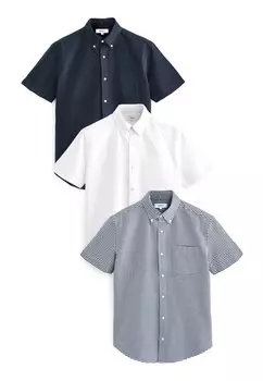 Рубашка SHORT SLEEVE OXFORD SHIRTS Next, белый деним