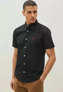 Рубашка SHORT SLEEVE OXFORD WITH STAG Next, цвет black