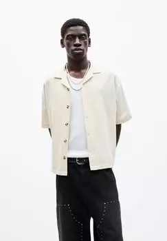 Рубашка SHORT SLEEVE PULL&BEAR, бежевый