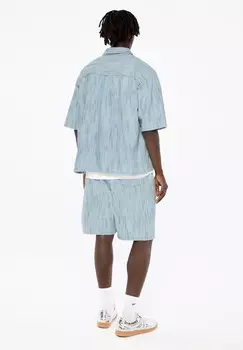 Рубашка SHORT SLEEVE PULL&BEAR, цвет Blue Denim