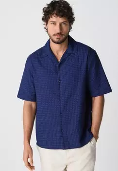 Рубашка SHORT SLEEVE TEXTURED WAFFLE Next, синий