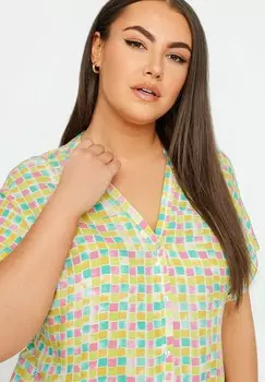 Рубашка Short Sleeve Yours Clothing, зеленая