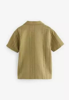 Рубашка Short Sleeves Textured Regular Fit Next, зеленая