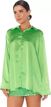 Рубашка Show Me Your Mumu Smith Button-Down, цвет Bright Green Luxe Satin