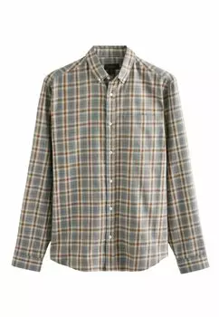 Рубашка SIGNATURE BRUSHED CHECK LONG SLEEVE REGULAR FIT Next, серый