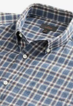 Рубашка SIGNATURE BRUSHED CHECK LONG SLEEVE REGULAR FIT Next, синий