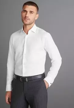 Рубашка SIGNATURE TEXTURED WITH TRIM DETAIL REGULAR FIT DOUBLE CUF Next, белый