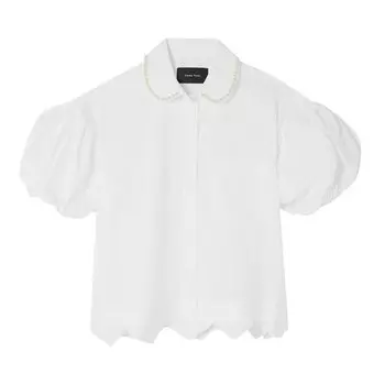Рубашка Simone Rocha Cropped Pull Sleeve 'White', белый