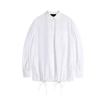 Рубашка Simone Rocha Puff Sleeve Shirt Jacket With Button Placket Detail 'White', белый