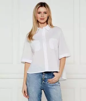 Рубашка синяя Loose fit Joop! Jeans, белый