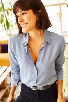 Рубашка – синяя – стандартного кроя Olalook, синий