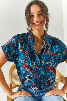 Рубашка – синяя – стандартного кроя Olalook, синий