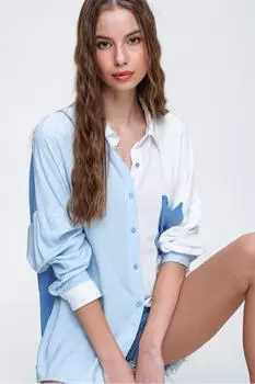 Рубашка – синяя – стандартного кроя Trend Alaat Stili, синий