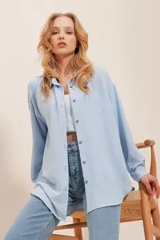 Рубашка – синяя – стандартного кроя Trend Alaat Stili, синий