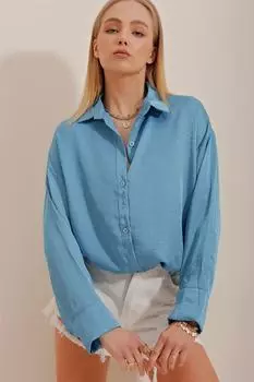 Рубашка – синяя – стандартного кроя Trend Alaat Stili, синий