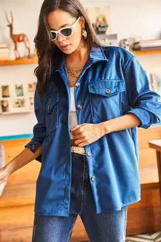 Рубашка - Синяя - Свободный крой Olalook, синий