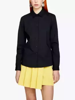 Рубашка SISLEY Slim Fit Cotton Blend, черный