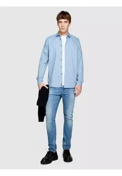 Рубашка Sisley, светло-голубая