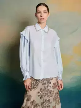 Рубашка Sister Jane Pirouette Jewel Collar, синий