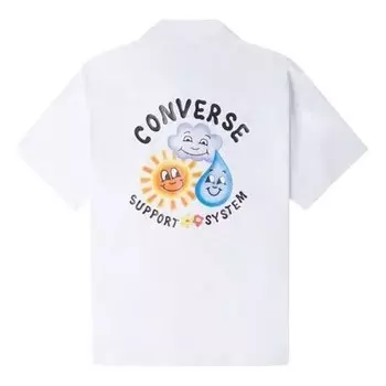 Рубашка skate woven polo shirt 'white' Converse, белый