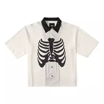 Рубашка skeleton short sleeve shirt 'beige black' Vans, бежевый