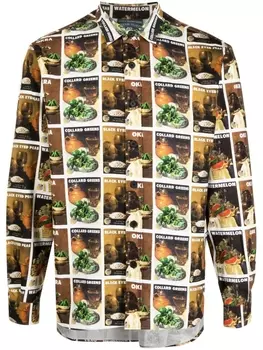 Рубашка Sky High Farm с принтом Denim Tears, коричневый