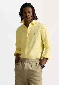 Рубашка SLIM FIT GARMENT-DYED OXFORD SHIRT Polo Ralph Lauren, цвет Wicket Yellow