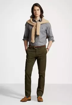 Рубашка SLIM FIT GARMENT-DYED OXFORD SHIRT Ralph Lauren, серый