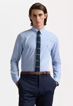 Рубашка SLIM FIT GINGHAM STRETCH POPLIN SHIRT Polo Ralph Lauren, синий
