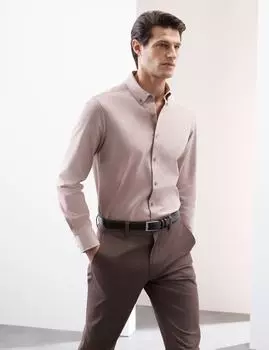 Рубашка Slim Fit из хлопка стрейч 360 Flex Autograph, цвет Maple