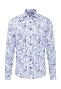 Рубашка SLIM FIT из твила ETERNA, синий