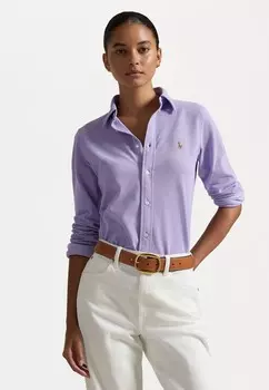 Рубашка SLIM FIT KNIT COTTON OXFORD SHIRT Ralph Lauren, сирень