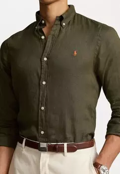 Рубашка SLIM FIT LINEN SHIRT Ralph Lauren, оливково-зеленый