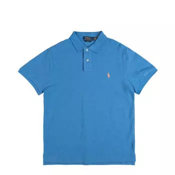 Рубашка slim fit mesh polo shirt Polo Ralph Lauren, голубой