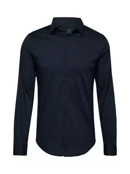 Рубашка Slim Fit на пуговицах ARMANI EXCHANGE Tessuto, темно-синий